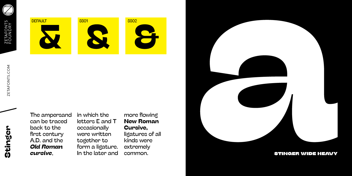 Ejemplo de fuente Stinger Italic